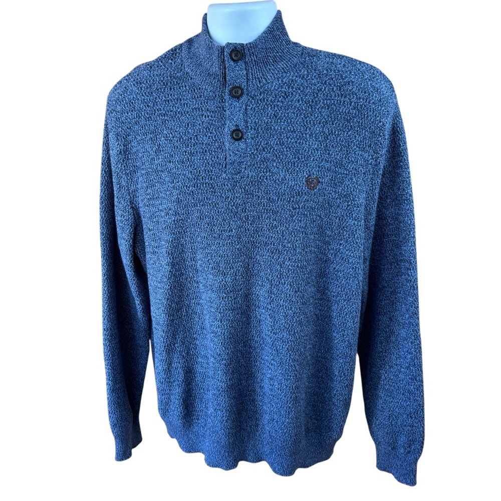 Chaps Men's sweater, size XL, buttons, heavyweight, grandpa, patches, business